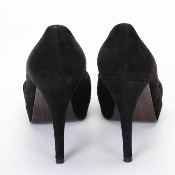 Stuart Weitzman Suede Peep Toe Heels - Size‎ 9.5 - Picture 4 of 8